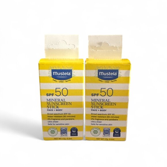 2 Mustela Baby Child Mineral Sunscreen Stick SPF 50 Face & Body .6oz - Picture 1 of 3